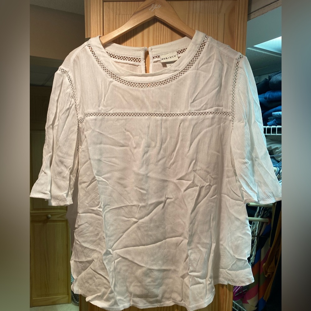 White Flowy Sleeve Top